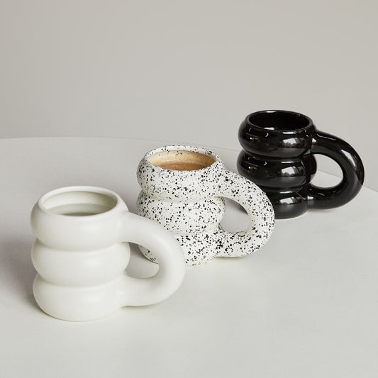 Water Cup Ceramic Mug Nordic Coffee Cups with Big Handrip Colored Ceramics Big Juice Mugs