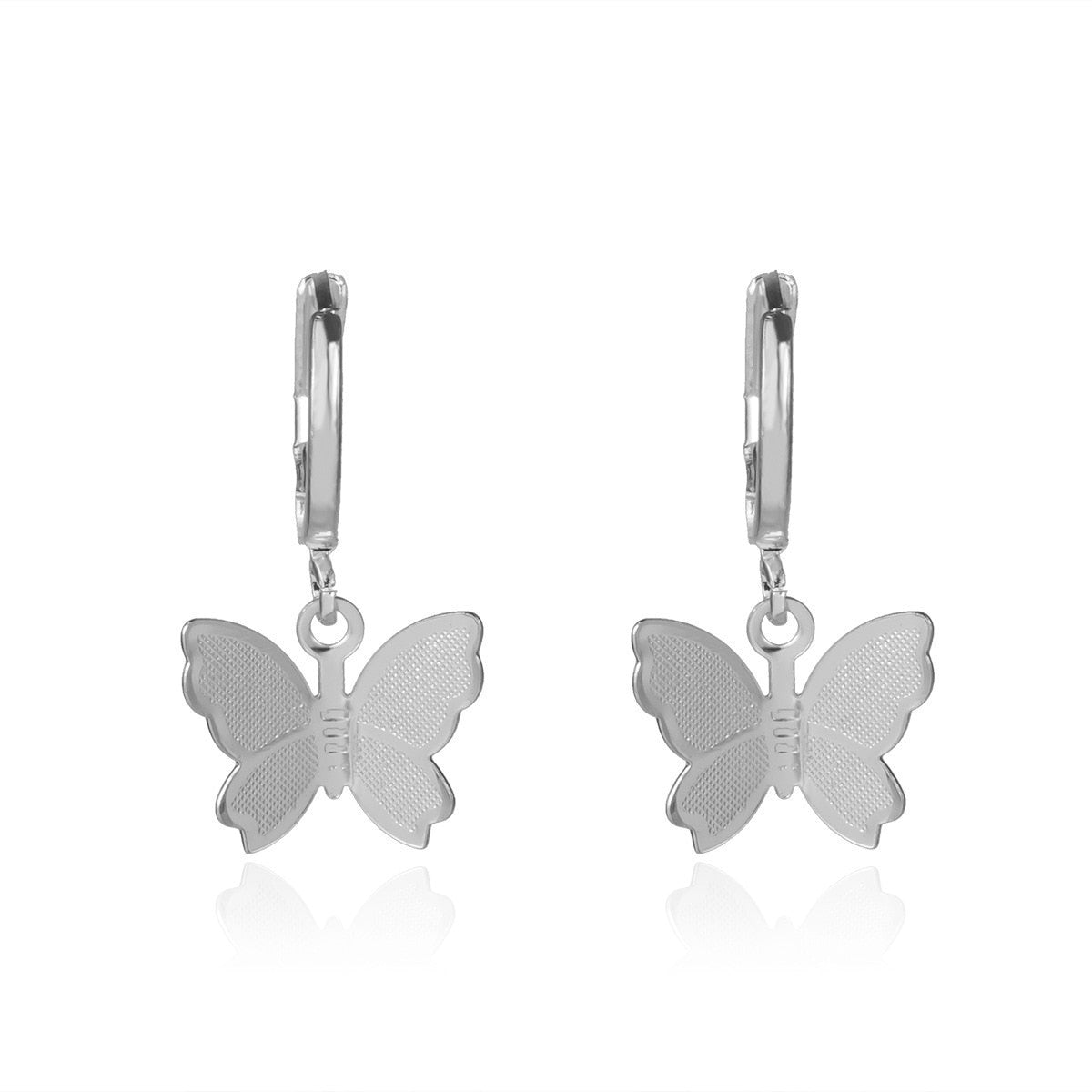 Elegant Cute Rhinestone Butterfly Stud Earrings For Women Girls Metal Chain Boucle Gifts