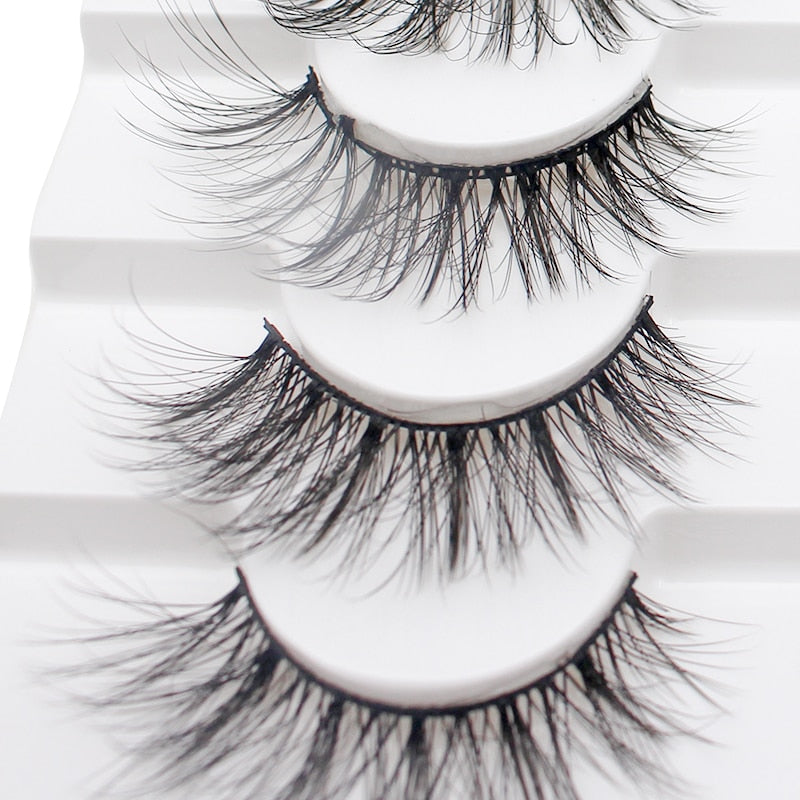 5/10/14Pairs Natural False Eyelashes Dramatic 3D Mink Lashes HandMade Fake Eyelash Extension Reusable Makeup Tool