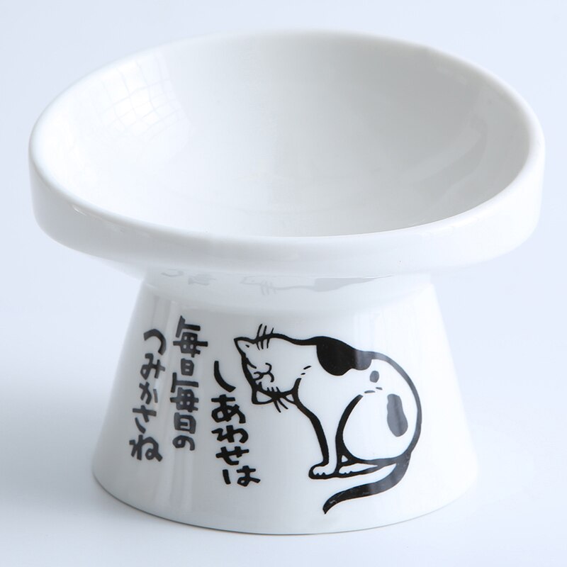 Non-slip Ceramic Cat Bowl Feeder with Raised Stand Bone China Cervical Protect Food Water Cat Bowl Ceramic Small Dog Pet Supply