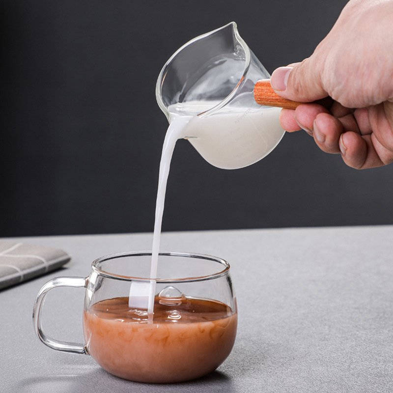 6 Styles Heat-resisting Glass Espresso Measuring Cup Double/Single Mouth Glass Milk Jug With Handle Glass Scale Measure Mugs