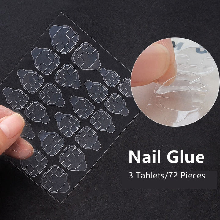 24pcs Gradient Long Trapezoidal Ballet Wearable False Nails Nail Art Fake Nails With Glue And Wearing Tools