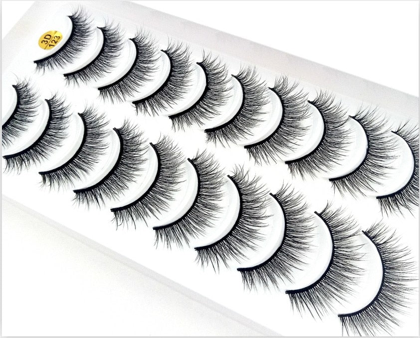 2/5/10 Pairs Natural False Eyelashes Fake Lashes Long 3D Mink Extension