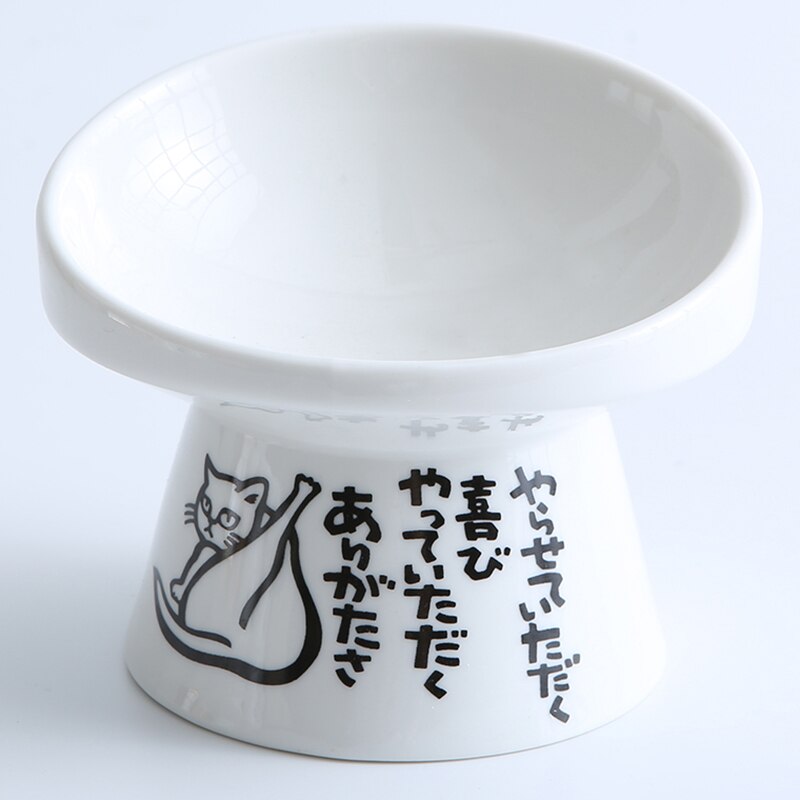 Non-slip Ceramic Cat Bowl Feeder with Raised Stand Bone China Cervical Protect Food Water Cat Bowl Ceramic Small Dog Pet Supply