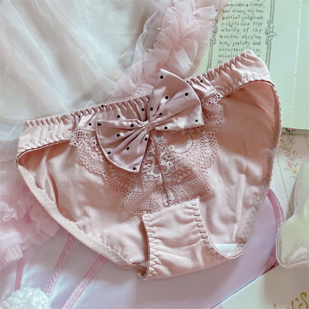 Japanese-Style Soft Girl Thin Transparent Pink Lolita Loli Lace Cute Sexy Underwear