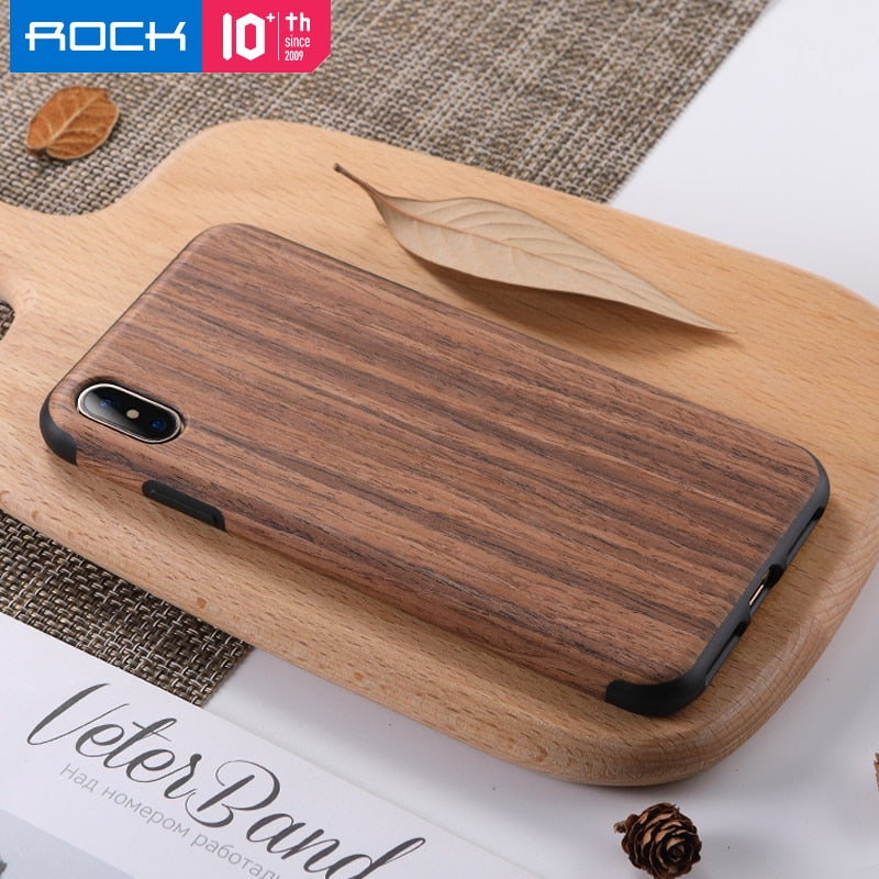 Wood Phone Case for iPhone 7 8 Plus SE 2 Hybrid Soft TPU Silicone Back Cover Case for iPhone X XS MAX XR