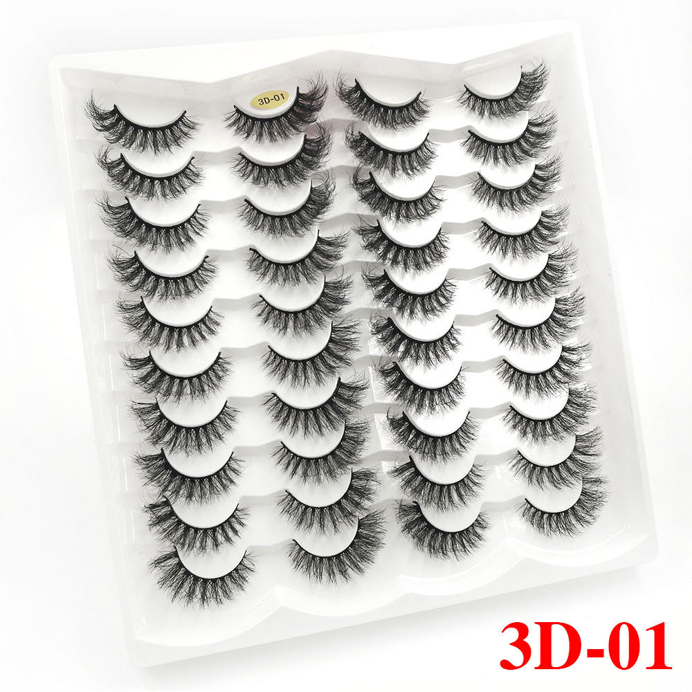 5/20Pairs Fake Lashes 3D Faux Mink Lashes Fluffy Soft Wispy Volume Natural long 8-25mm False Eyelashes Reusable Eyelashs