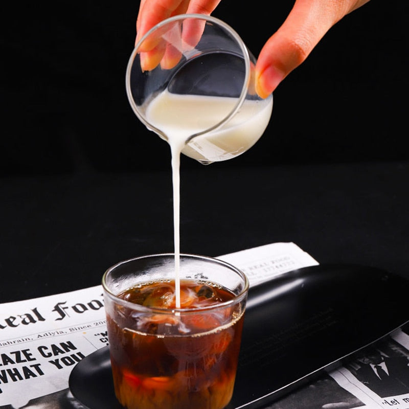 6 Styles Heat-resisting Glass Espresso Measuring Cup Double/Single Mouth Glass Milk Jug With Handle Glass Scale Measure Mugs