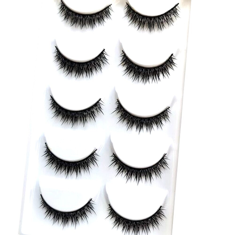 5/20Pairs Fake Lashes 3D Faux Mink Lashes Fluffy Soft Wispy Volume Natural long 8-25mm False Eyelashes Reusable Eyelashs