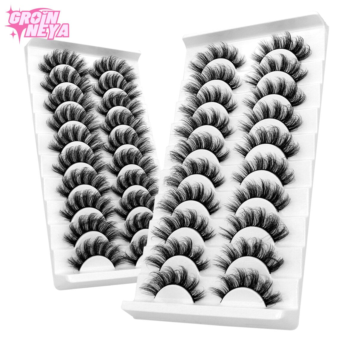 5-20 Pairs 3D Mink False Eyelashes Handmade Wispy Fluffy Long Lashes Natural