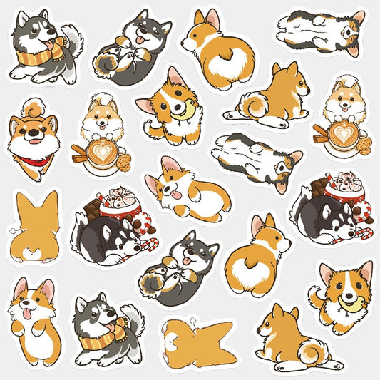 Cute Husky Corgi Pet Dog Decorative Scrapbooking Diary Stationery Stickers