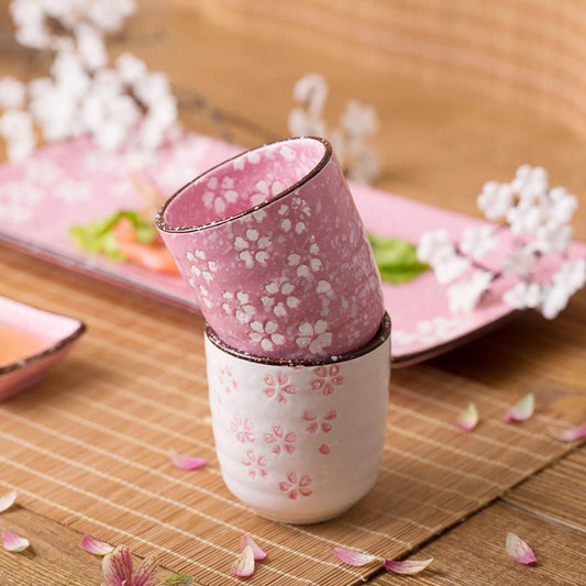 Sakura Pattern Ceramic Cup Tea Coffee Cup Mug Wine Tumblers Water Cups Juice Milk Cups Cafe Drinkware Japanese Style