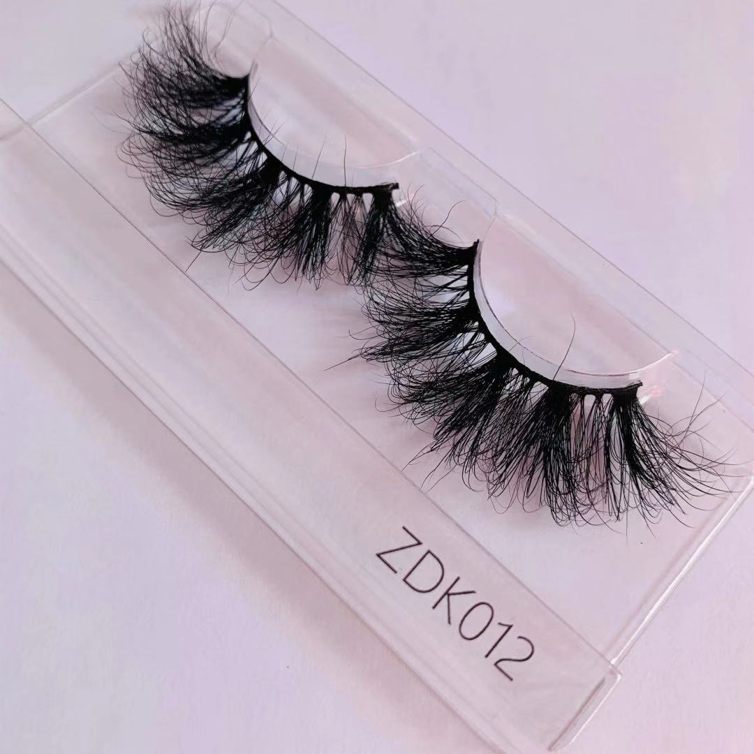 22mm 25mm Super Fluffy Dramatic Real Mink Lashes Wild Curly Eyelash