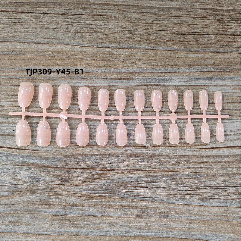 Matte False Nail Tips Solid Color Matte Super Long Coffin False Nail Ballet Press on Nails Tips