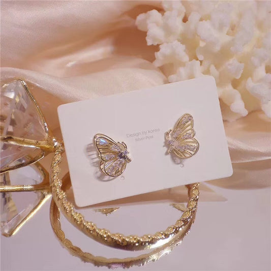 Cute Gold Color Butterfly Earring Jewelry