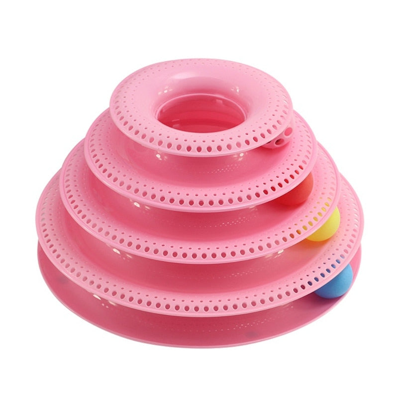 3 Levels Cat Pet Toy Cat Toys Intelligence Triple Play Disc Cat Toy Balls Cat Crazy Ball Disk Interactive Toy