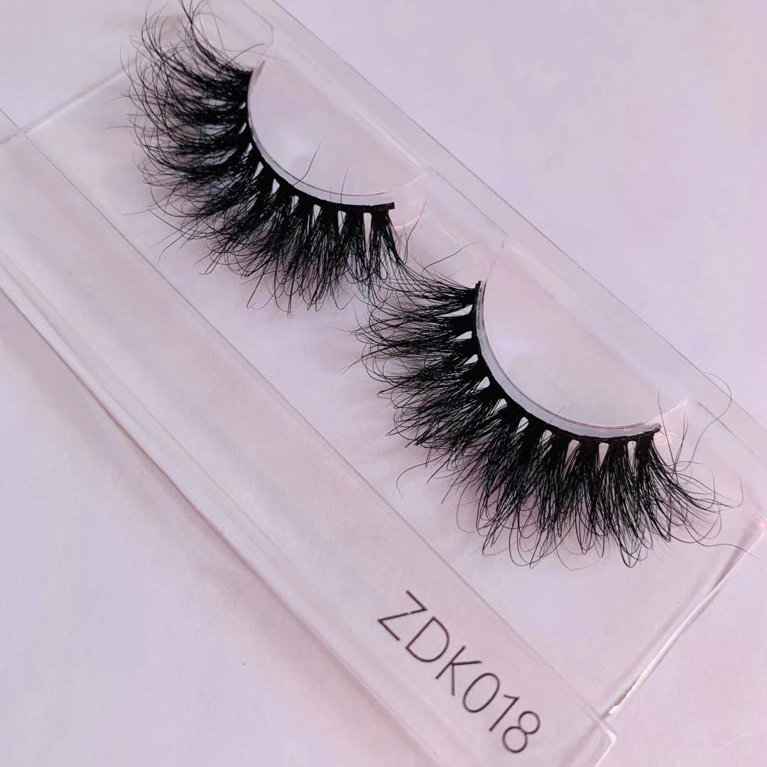 22mm 25mm Super Fluffy Dramatic Real Mink Lashes Wild Curly Eyelash