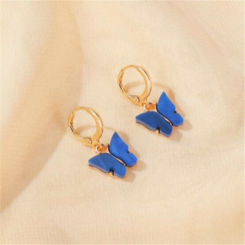 Beautiful Korean Butterfly Earring swing gold drop earrings aesthetic sands jewelry