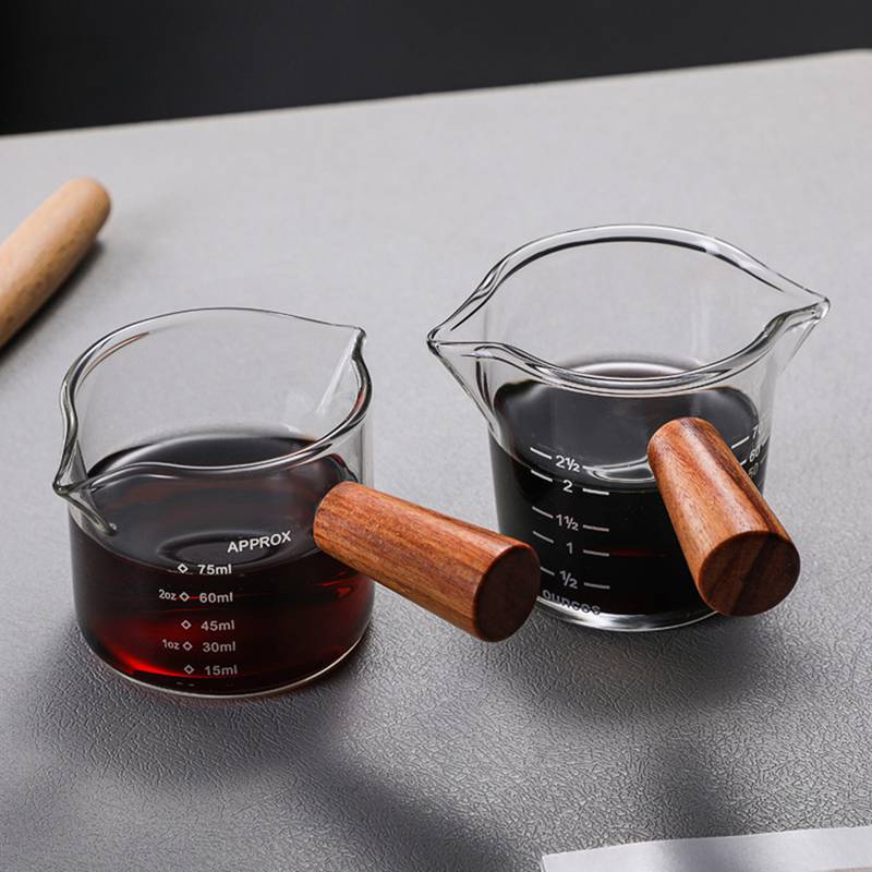 6 Styles Heat-resisting Glass Espresso Measuring Cup Double/Single Mouth Glass Milk Jug With Handle Glass Scale Measure Mugs