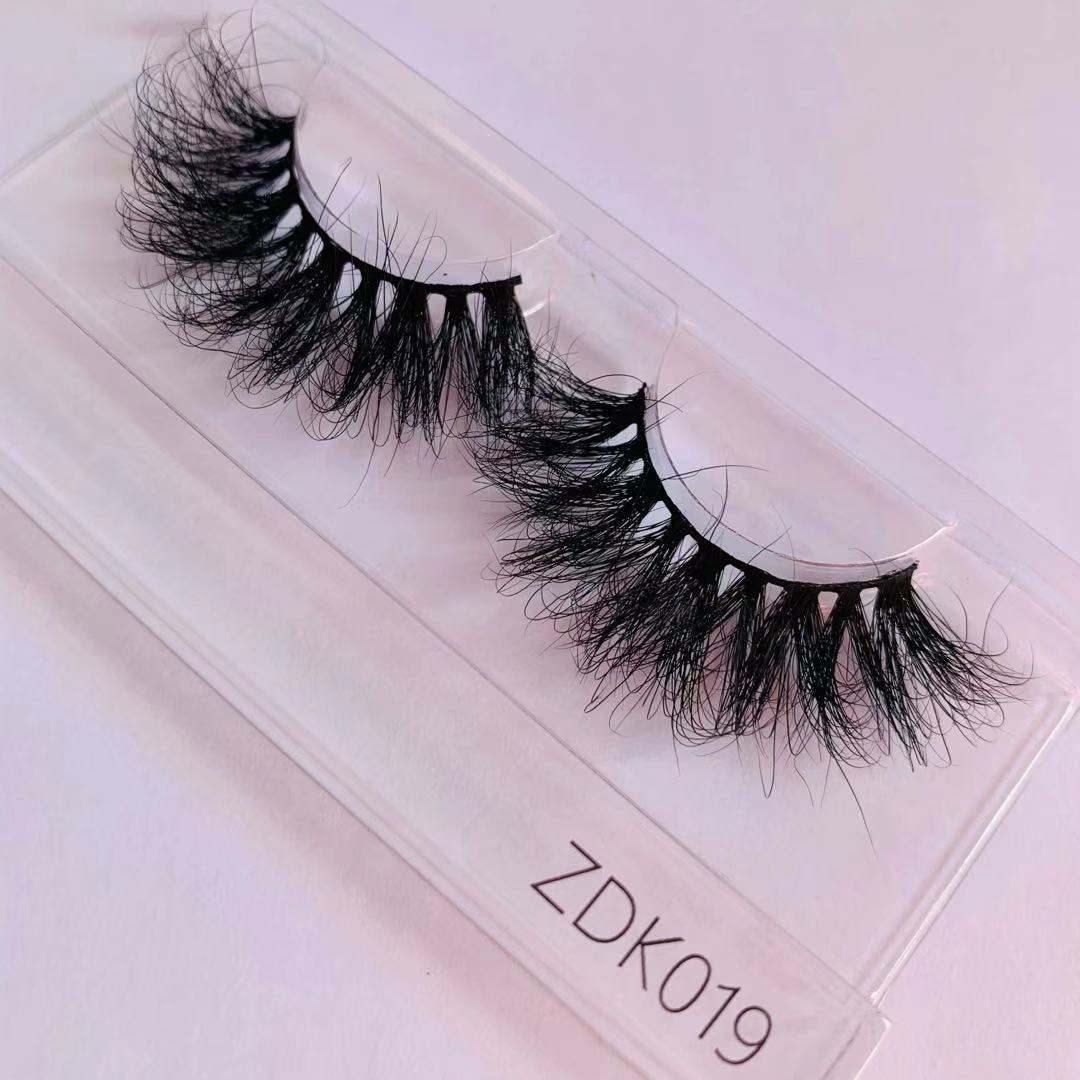 22mm 25mm Super Fluffy Dramatic Real Mink Lashes Wild Curly Eyelash