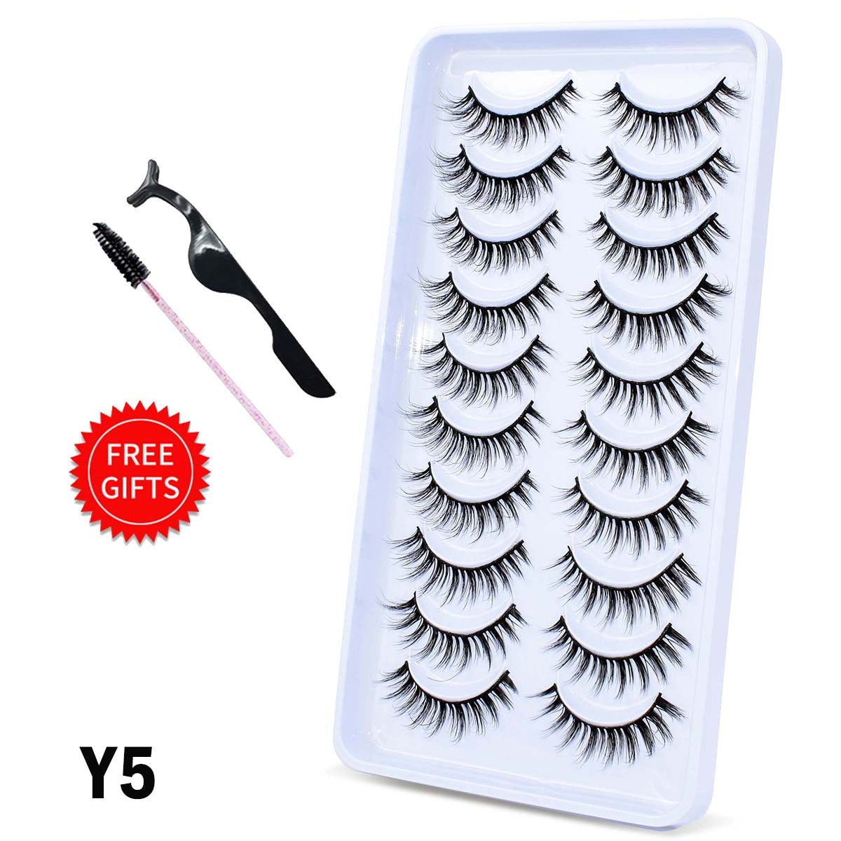 5/10/14Pairs Natural False Eyelashes Dramatic 3D Mink Lashes HandMade Fake Eyelash Extension Reusable Makeup Tool