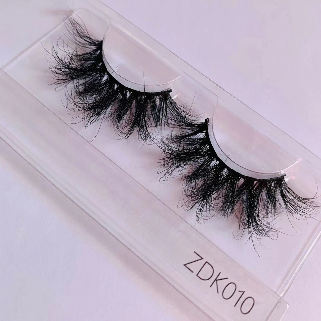 22mm 25mm Super Fluffy Dramatic Real Mink Lashes Wild Curly Eyelash