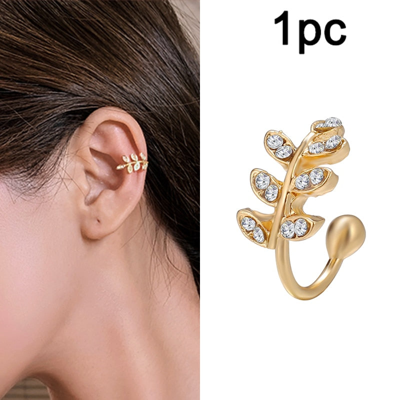 Korean Style Butterfly Ear Clips Without Piercing Sparkling Zircon Ear Cuff Clip Earrings