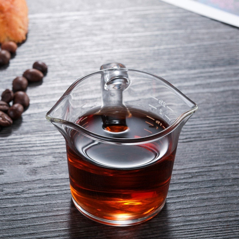 6 Styles Heat-resisting Glass Espresso Measuring Cup Double/Single Mouth Glass Milk Jug With Handle Glass Scale Measure Mugs