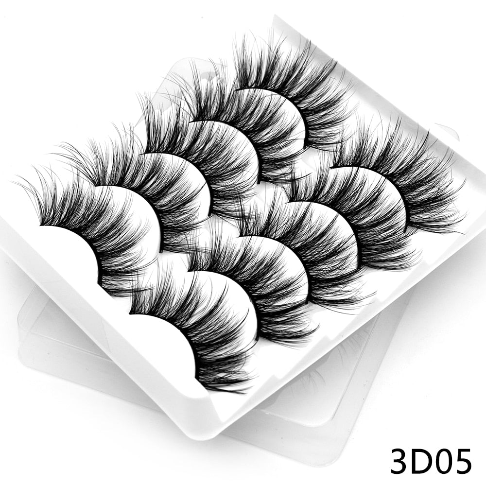 5/10 Pairs 3D Faux Mink Lashes Fluffy Soft Wispy Volume Natural long False Eyelashes Eye Lashes Reusable Eyelashs