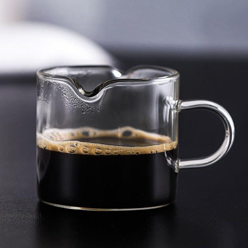 6 Styles Heat-resisting Glass Espresso Measuring Cup Double/Single Mouth Glass Milk Jug With Handle Glass Scale Measure Mugs