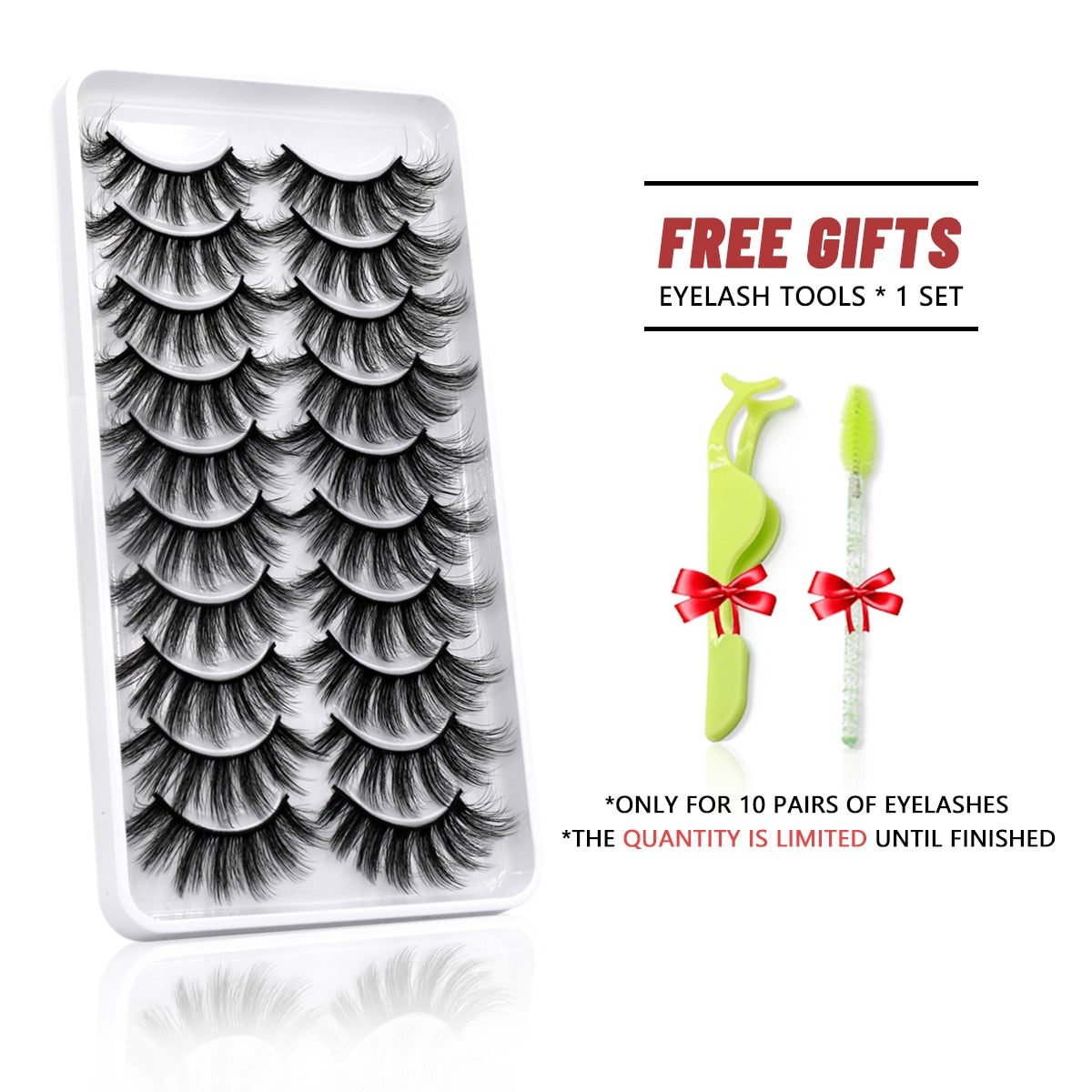 5-20 Pairs 3D Mink False Eyelashes Handmade Wispy Fluffy Long Lashes Natural