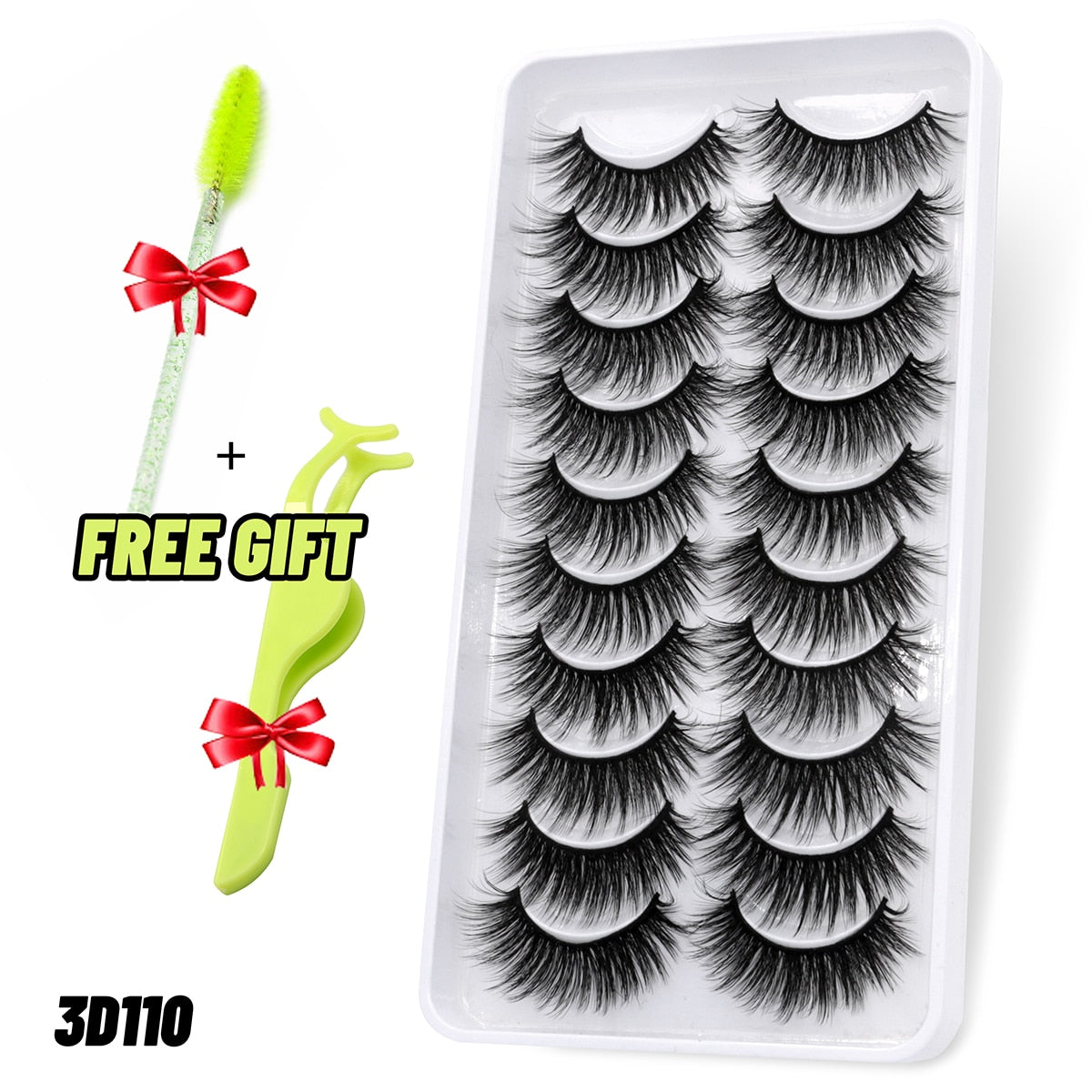 5/10 Pairs 3D Faux Mink Lashes Fluffy Soft Wispy Volume Natural long False Eyelashes Eye Lashes Reusable Eyelashs