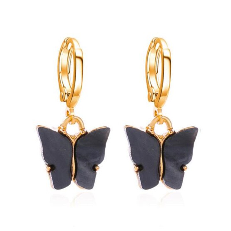 Beautiful Korean Butterfly Earring swing gold drop earrings aesthetic sands jewelry