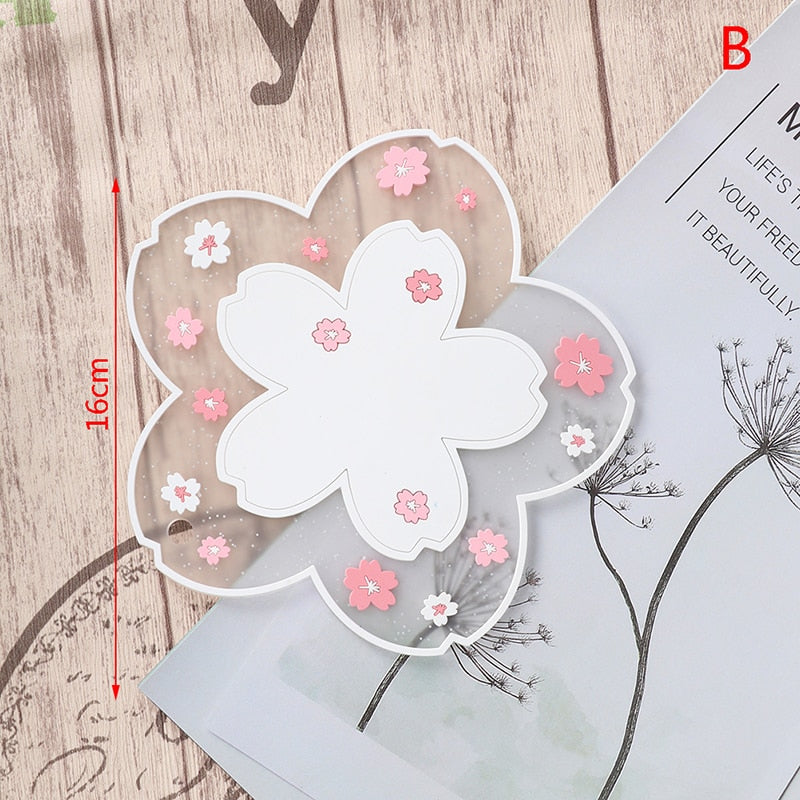 1Pc Japanese Cherry Insulated Table Mat Milk Cup Non Slip Coaster Non Slip Coaster Kitchen Family Office Accessories