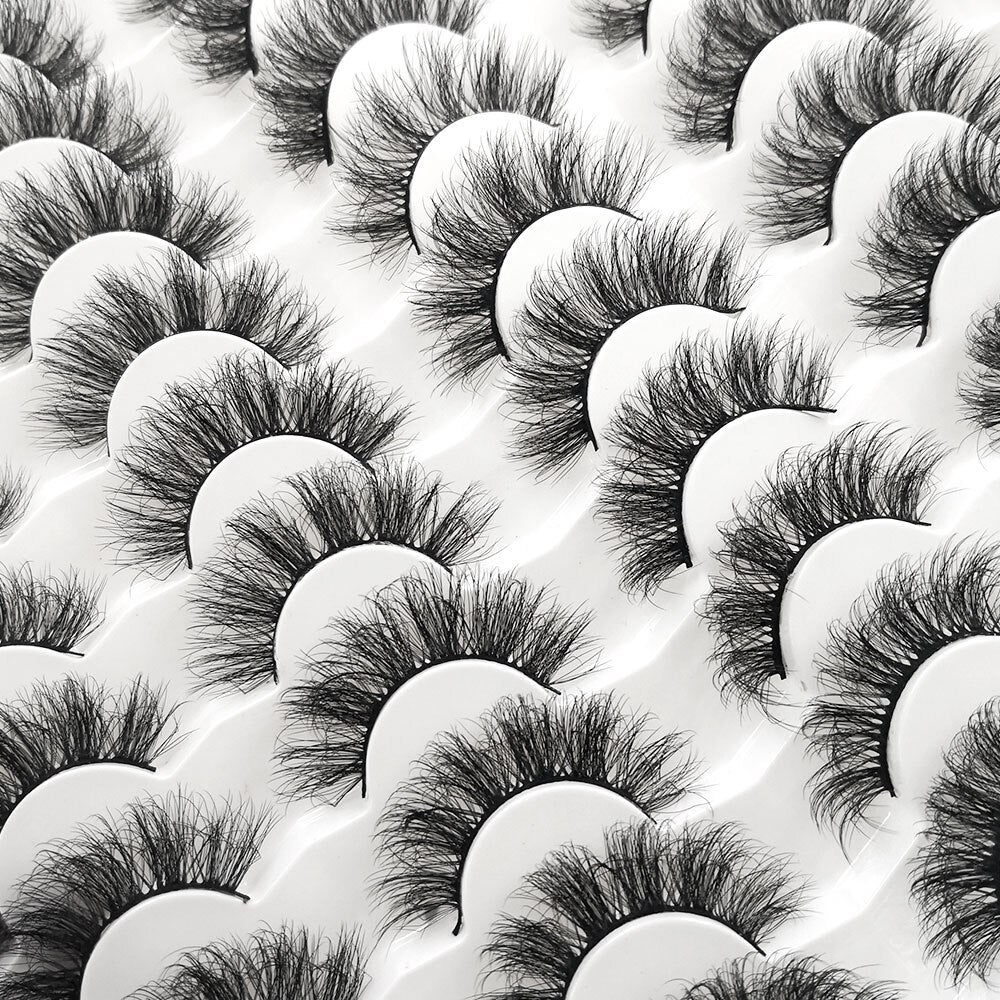 5/20Pairs Fake Lashes 3D Faux Mink Lashes Fluffy Soft Wispy Volume Natural long 8-25mm False Eyelashes Reusable Eyelashs