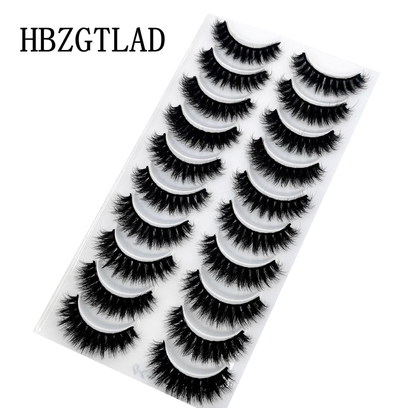 2/5/10 Pairs Natural False Eyelashes Fake Lashes Long 3D Mink Extension