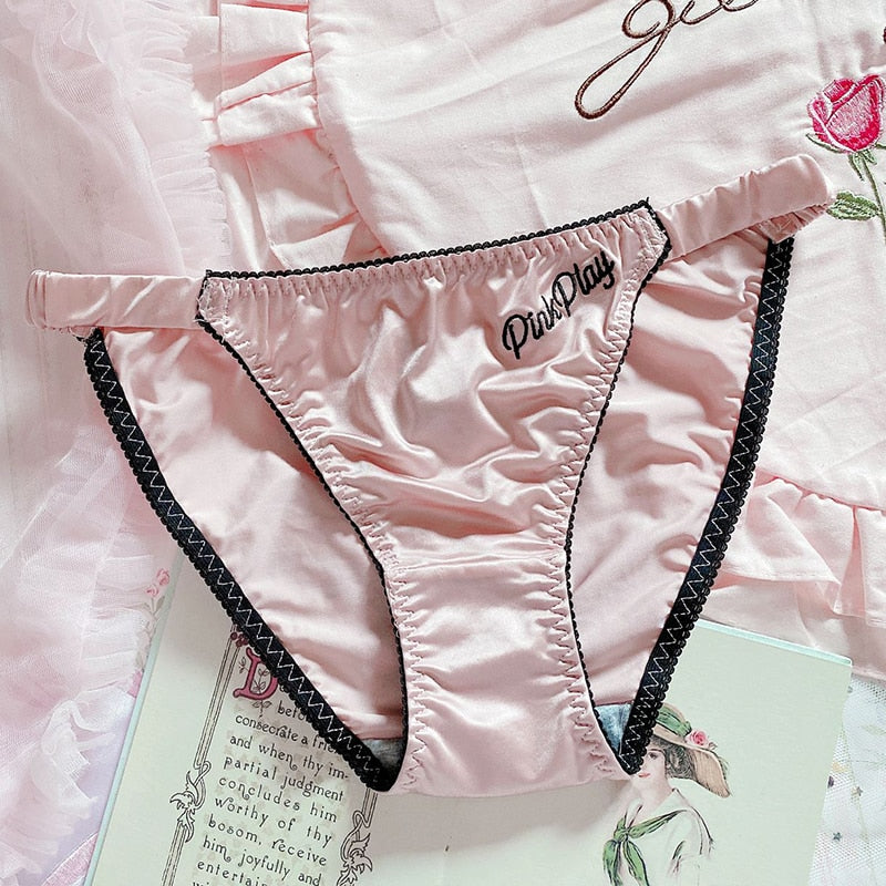 Japanese-Style Soft Girl Thin Transparent Pink Lolita Loli Lace Cute Sexy Underwear