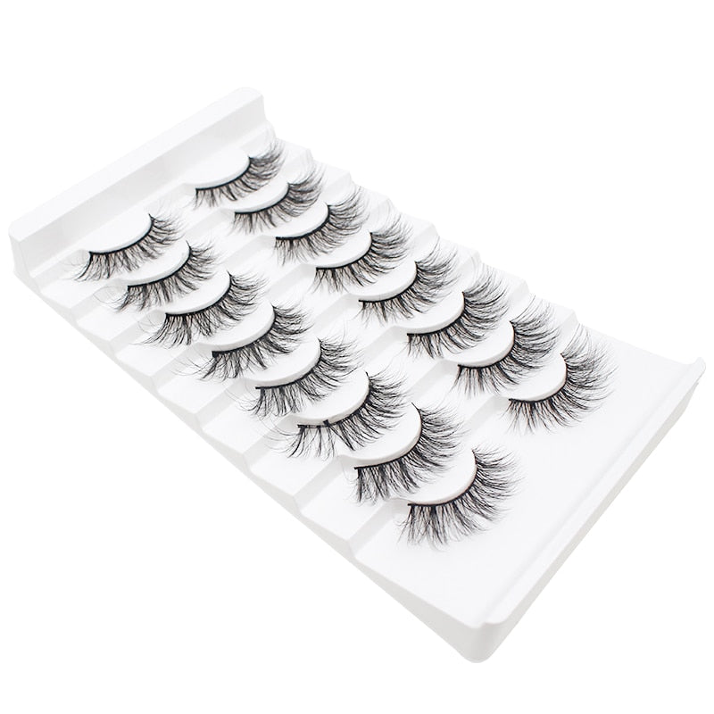 5/10/14Pairs Natural False Eyelashes Dramatic 3D Mink Lashes HandMade Fake Eyelash Extension Reusable Makeup Tool