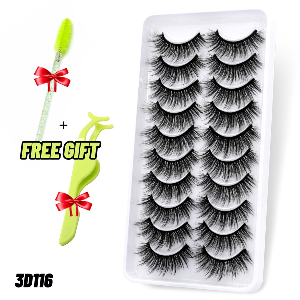 5/10 Pairs 3D Faux Mink Lashes Fluffy Soft Wispy Volume Natural long False Eyelashes Eye Lashes Reusable Eyelashs