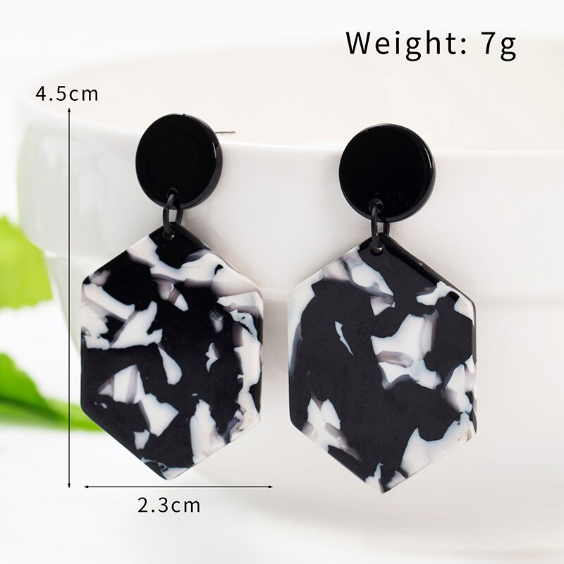 Black white Stripe Drop Earring Water Drop Pendant Hollow Round Cat Earring Jewel Brincos