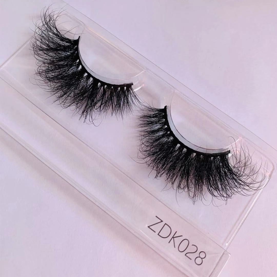 22mm 25mm Super Fluffy Dramatic Real Mink Lashes Wild Curly Eyelash