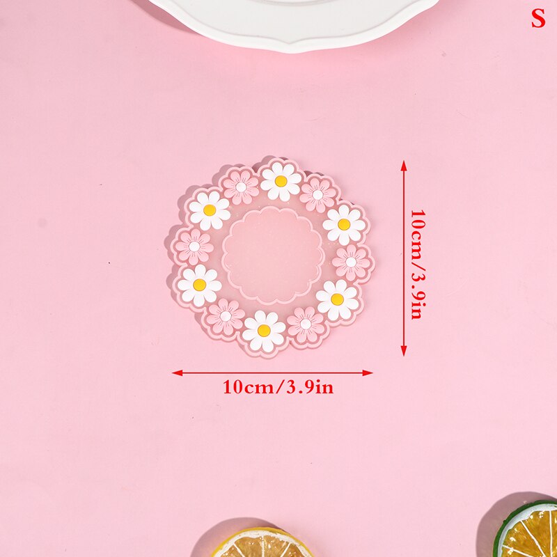 1Pc Japanese Cherry Insulated Table Mat Milk Cup Non Slip Coaster Non Slip Coaster Kitchen Family Office Accessories