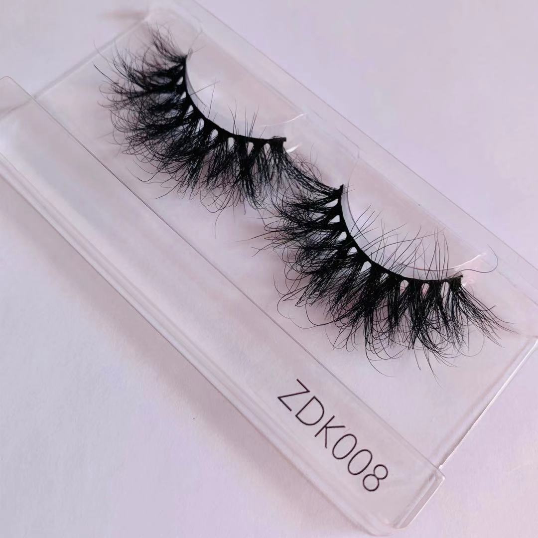 22mm 25mm Super Fluffy Dramatic Real Mink Lashes Wild Curly Eyelash