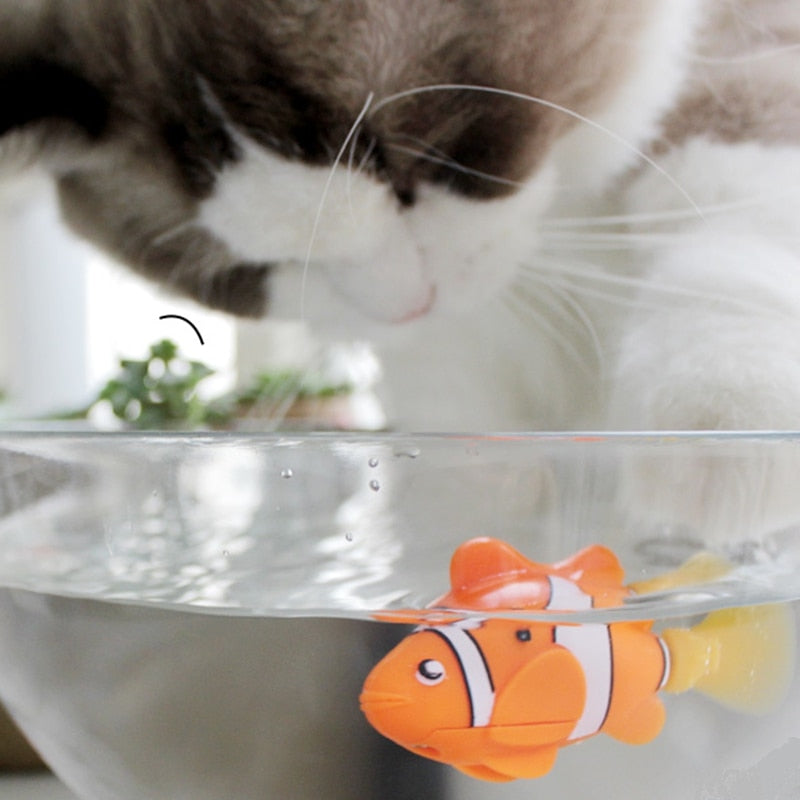 Vibrating Cat Toy Battery-Powered Fish, Cat Play Toy Cat Fish Clownfish Angelfish