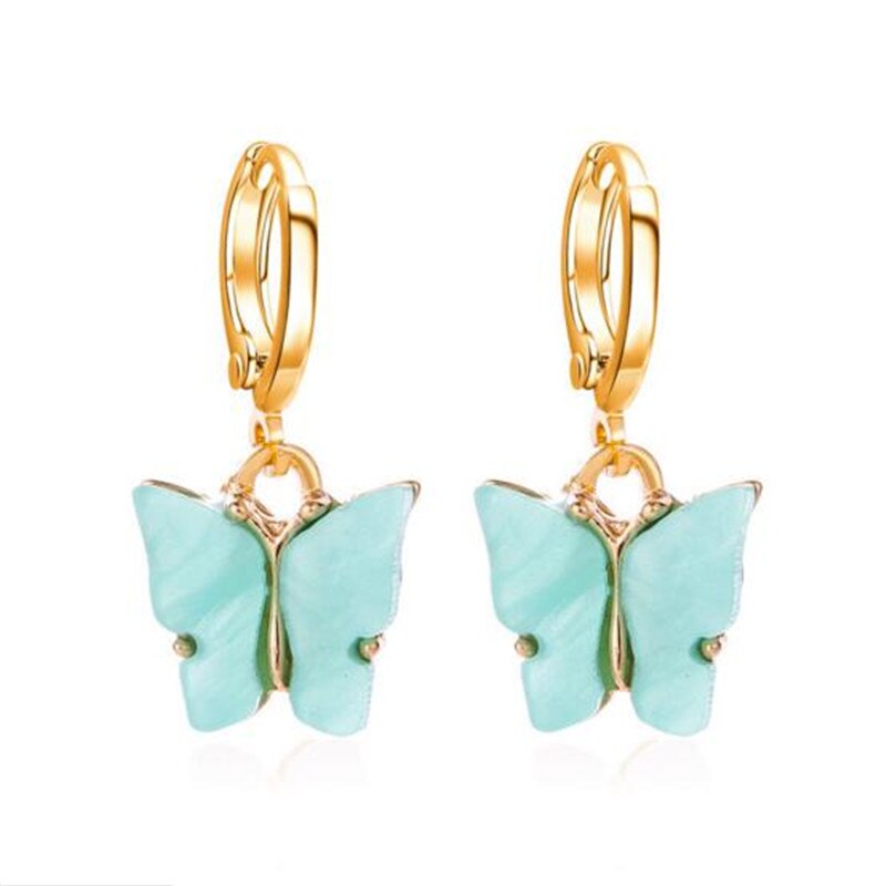 Beautiful Korean Butterfly Earring swing gold drop earrings aesthetic sands jewelry