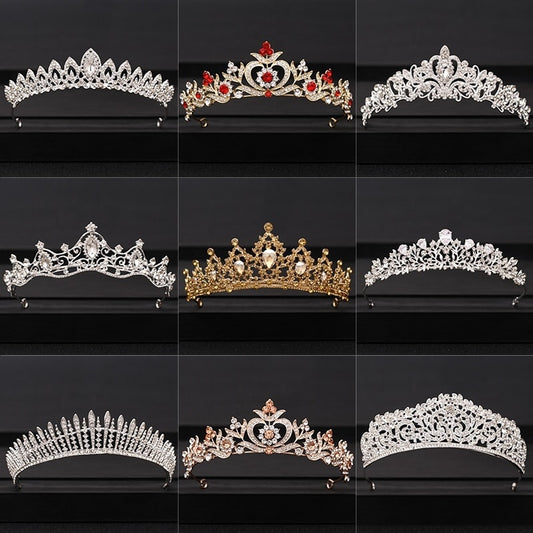 Wedding Crown Hair Jewelry Bridal Hair Accessories Women Baroque Crown Rhinestones Crystal Tiaras Bride Queen Party Crowns Gift