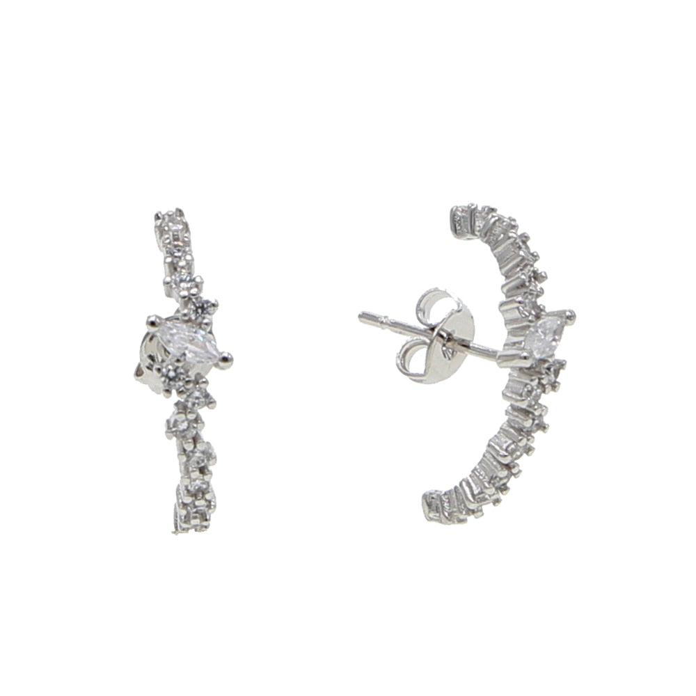 sparking bling cz cluster stud earring top botton ear bar stud jewelry