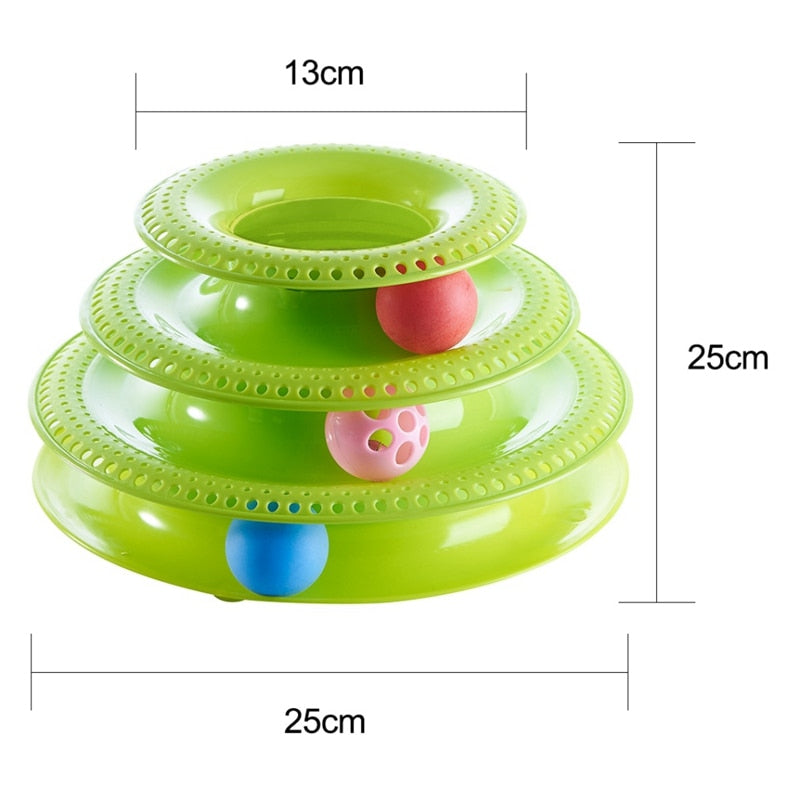 3 Levels Cat Pet Toy Cat Toys Intelligence Triple Play Disc Cat Toy Balls Cat Crazy Ball Disk Interactive Toy