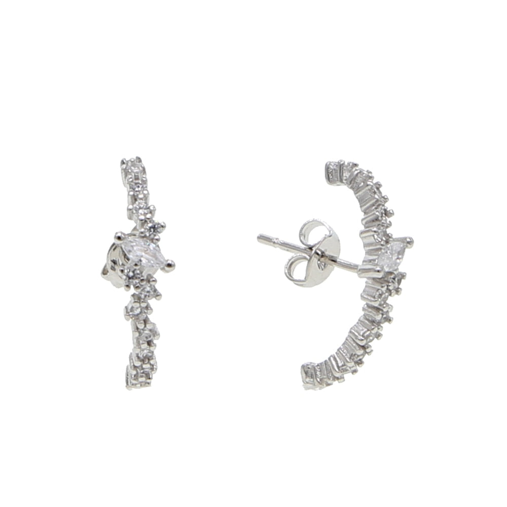 sparking bling cz cluster stud earring top botton ear bar stud jewelry