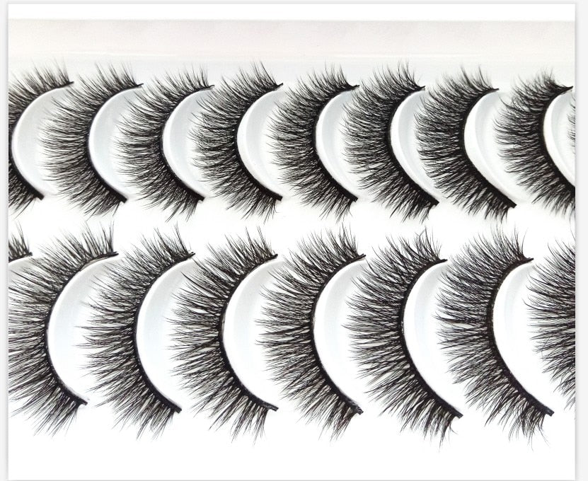 2/5/10 Pairs Natural False Eyelashes Fake Lashes Long 3D Mink Extension